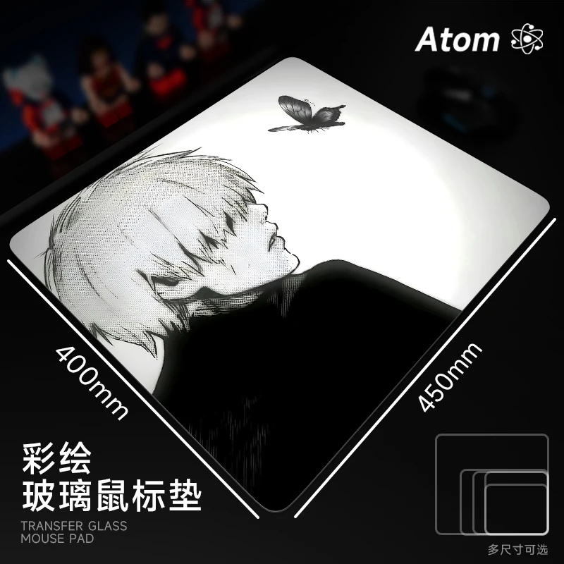 Pc Gaming Upgrades - ATOM Glass Mouse Pad Manga Hero