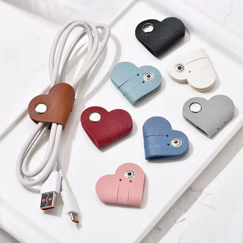 Cable Management Sleeve - Mini Heart Shape Cable Organizer Vintage