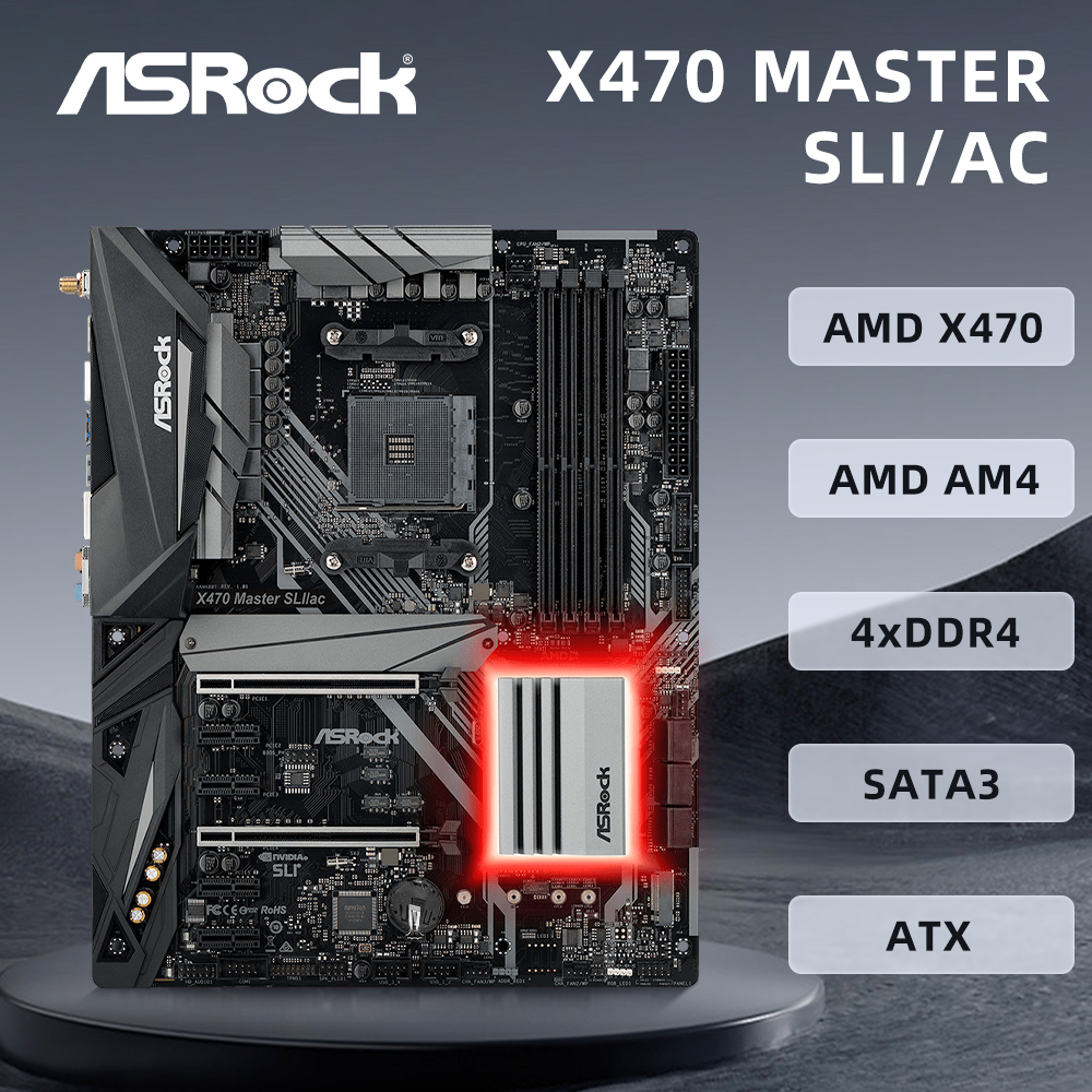 Pc Gaming Cpu - ASUS X470 MASTER SLI/AC Motherboard AMD
