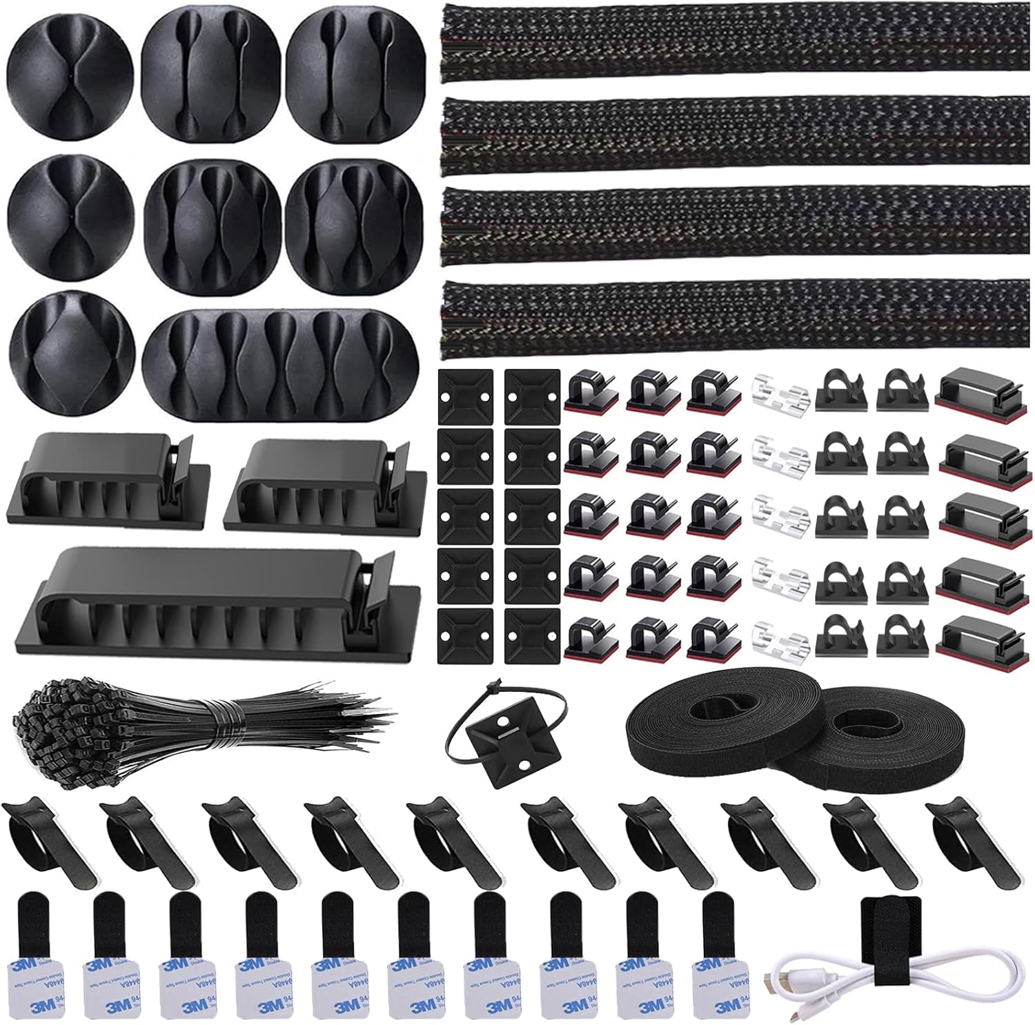 Cable Management Sleeve - 192 PCS Cable Management Kit with