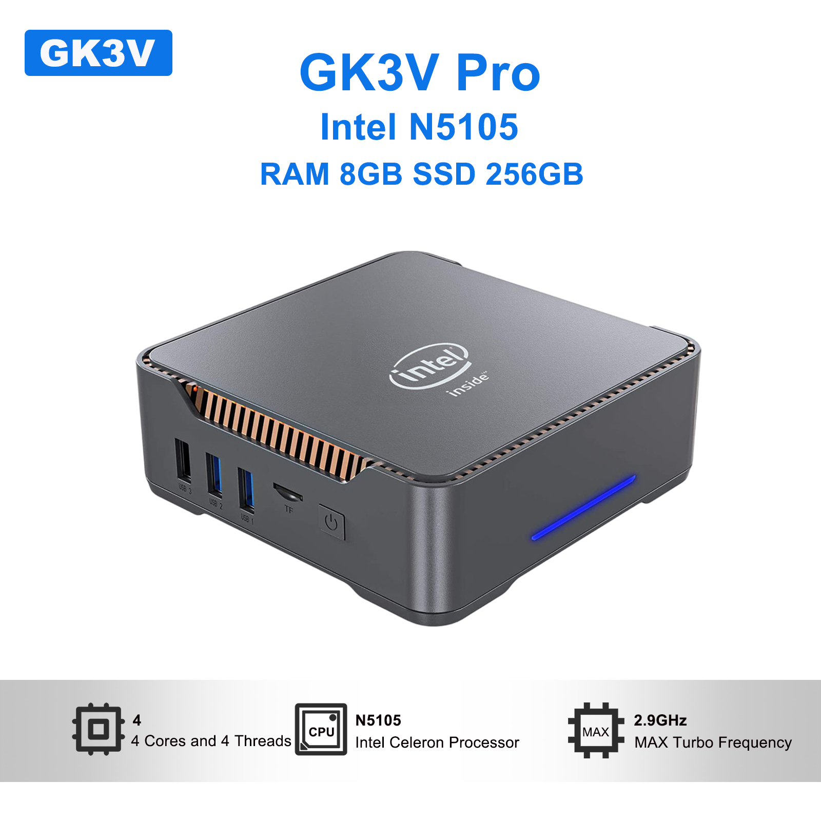 Pc Gaming Desktop - GK3V Pro mini pc Intel N5105