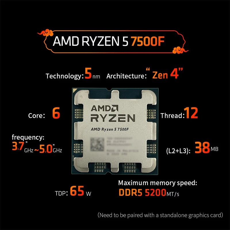 AMD Ryzen 5 7500F 3.7GHz 6-Cor - Pc Gaming Cpu recension och pris
