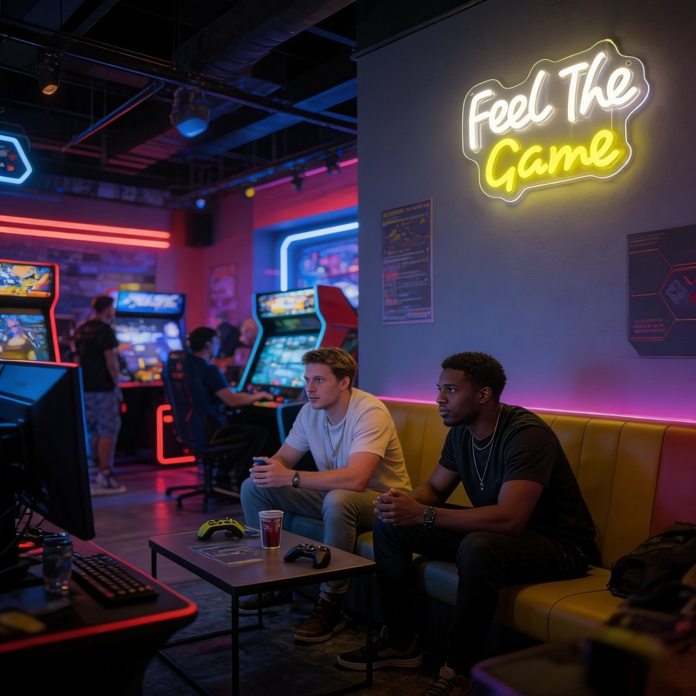 Feel The Game Neon Sign LED Wa - Pc Gaming Yellow recension och pris