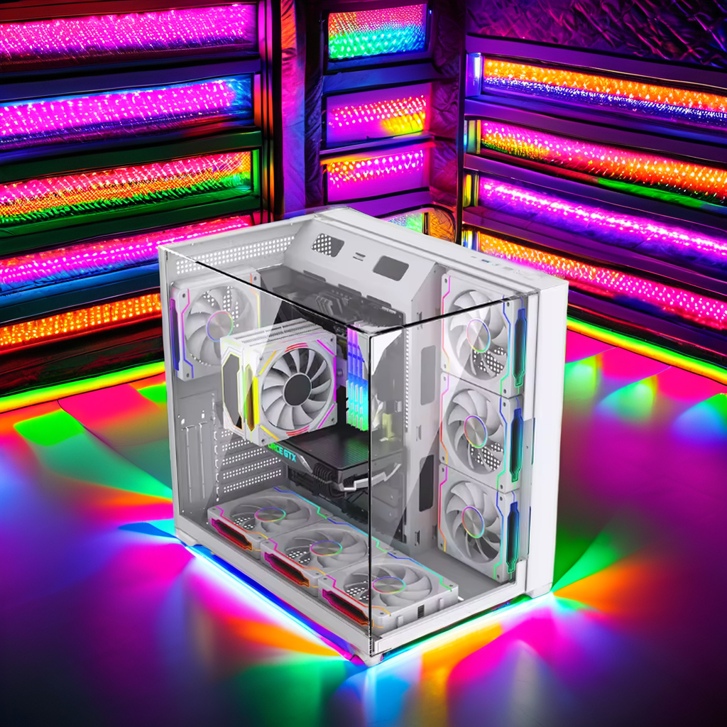 White PC Case Chassis Full Tow - Pc Gaming Mini recension och pris