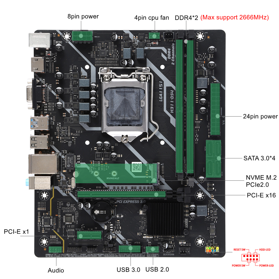KLLISRE H310 Motherboard H311- - Pc Gaming Intel Core I5 recension och pris