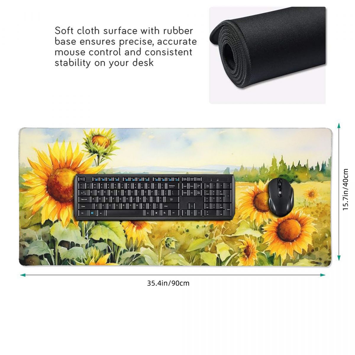 Large Mouse Pad Watercolor Sun - Pc Gaming Yellow recension och pris