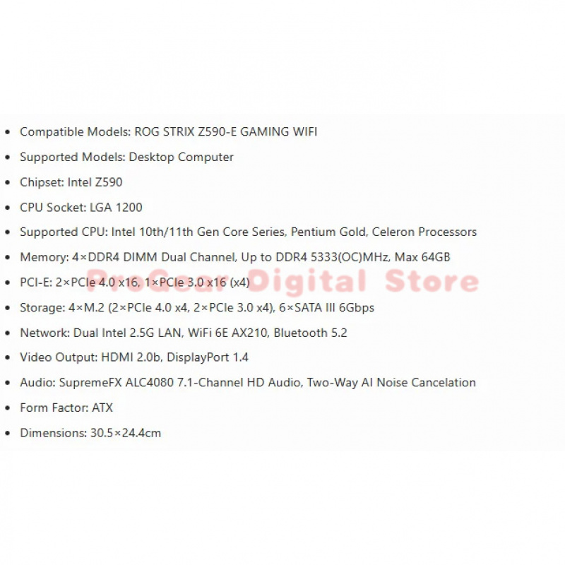 for ASUS ROG STRIX Z590-E GAMI - Pc Gaming Intel Core I5 recension och pris