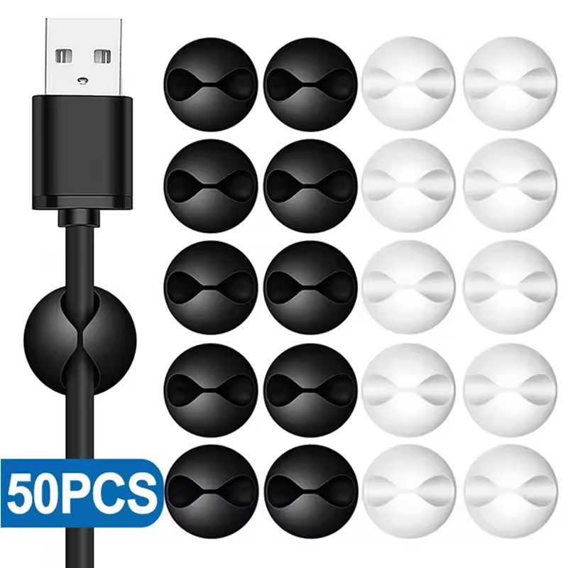5/50Pcs Desktop Wall Cable Cli - Cable Management Sleeve recension och pris