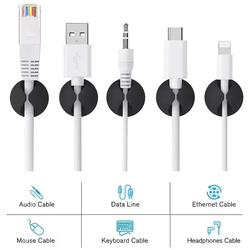5/50Pcs Desktop Wall Cable Cli - Cable Management Sleeve recension och pris