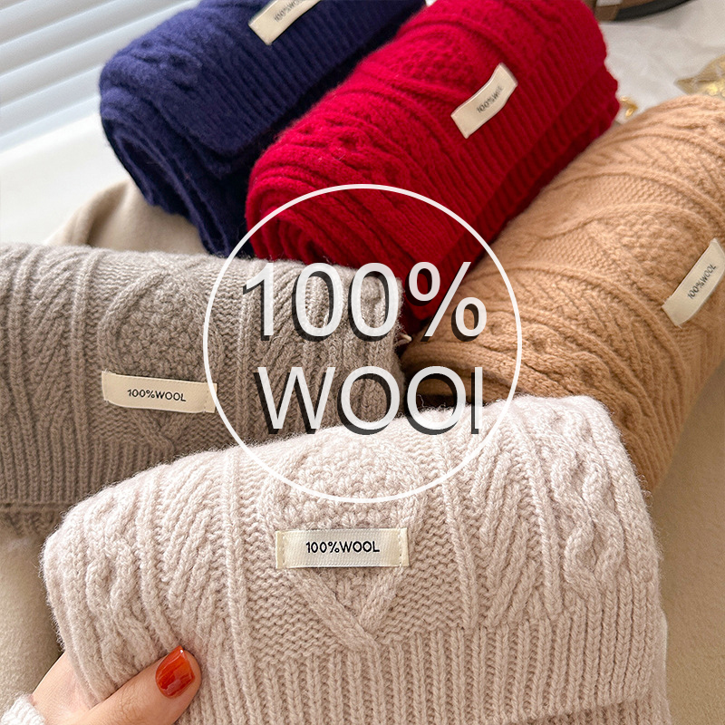 Luxury 100% Wool Scarf Women M - Cable Management Sleeve recension och pris