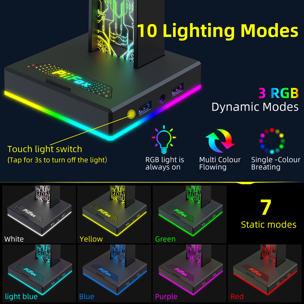 RGB Gaming Headphone Stand Dua - Pc Gaming Desktop recension och pris