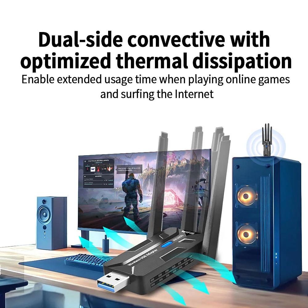 WiFi 6 USB Adapter 1800Mbps Du - Pc Gaming Desktop recension och pris