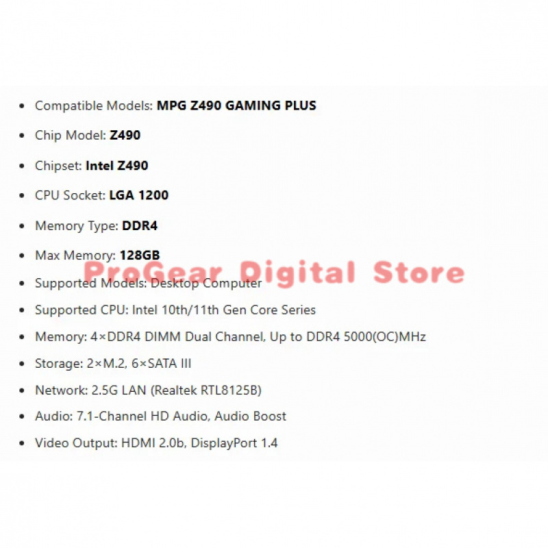 for MSI MPG Z490 GAMING PLUS L - Pc Gaming Intel Core I5 recension och pris
